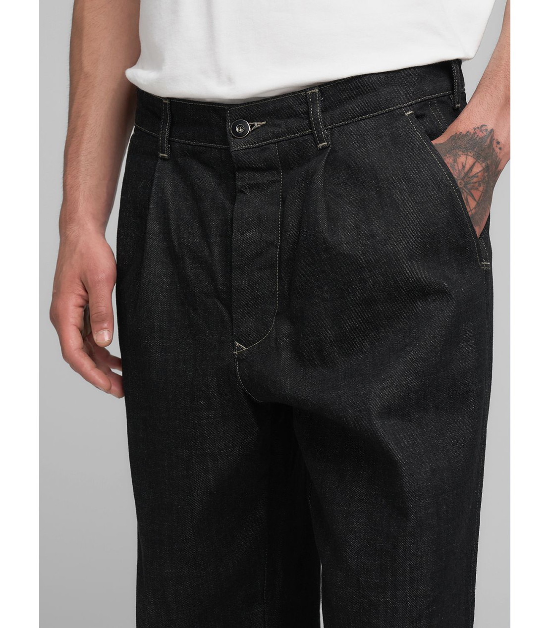 リラックスフィットELYM デニムチノパンツ 詳細画像 ブラック 7